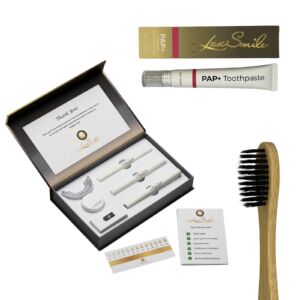 Teeth Whitening Kit + PAP Whitening Toothpaste + Bamboo Toothbrush
